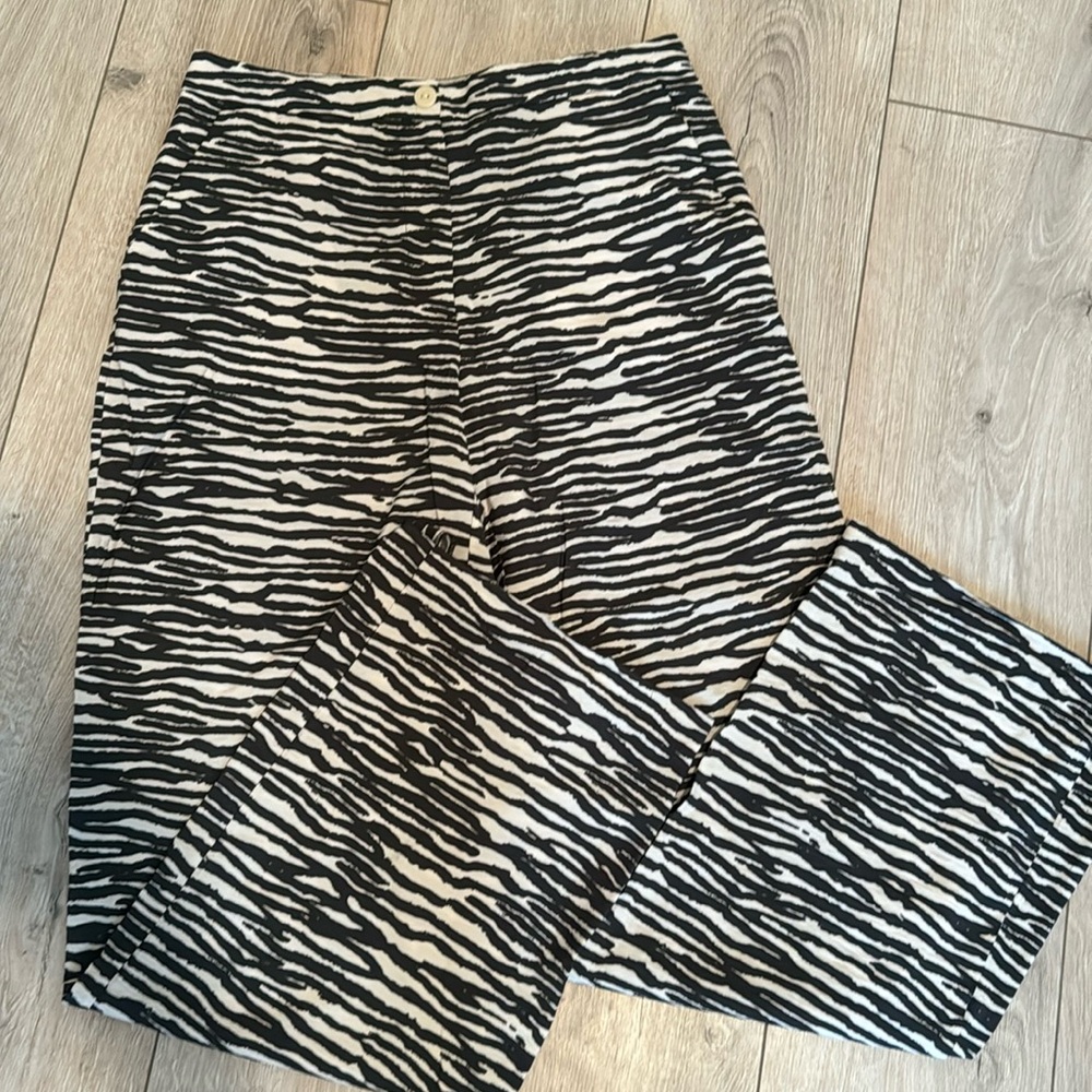 H&M wide leg pants animal print